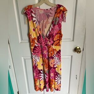 Croft & Barrow Pink and Orange Floral Backless Dress